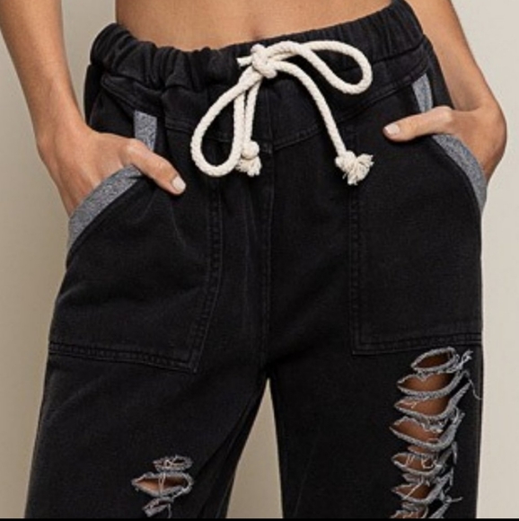 POL Black Destroyed Joggers - Picture 4 of 7